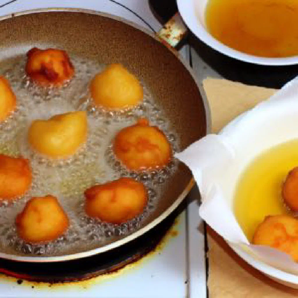 Golden fried plantain slices served with a creamy peanut sauce