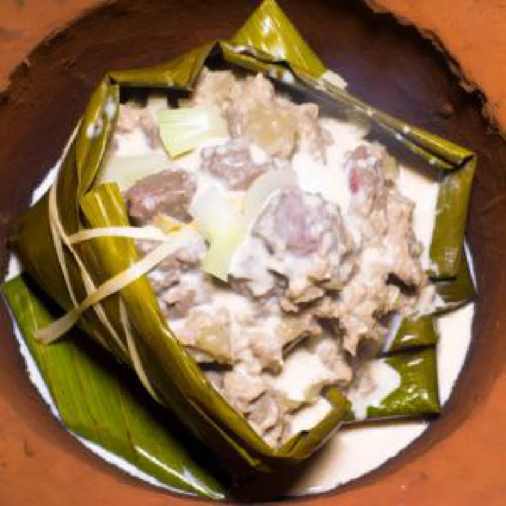 Tender beef simmered in coconut milk sauce, garnished with fresh parsley