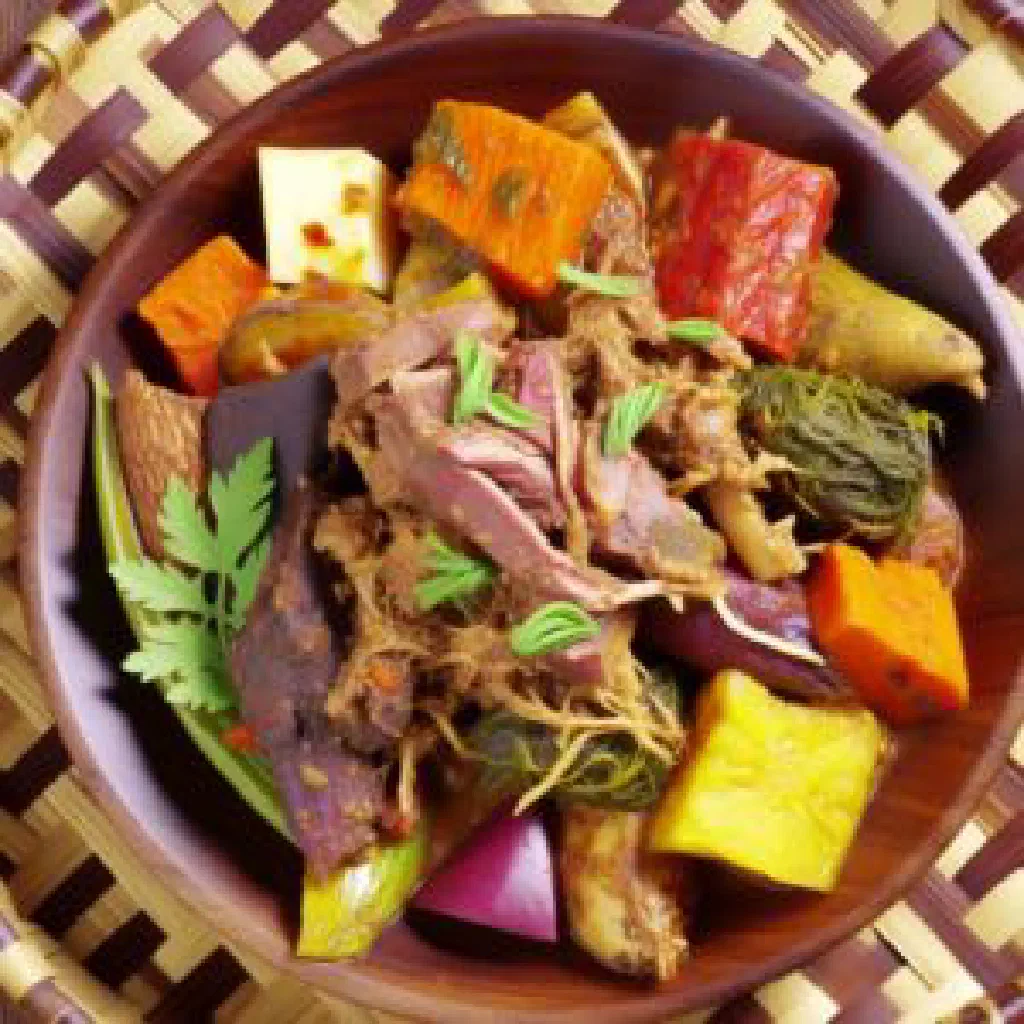Tongan fish and vegetables with fresh coriander and lime