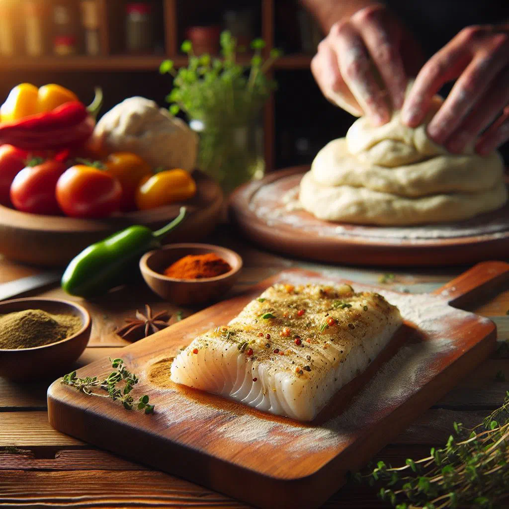 Golden fried bakes served with seasoned flaked codfish
