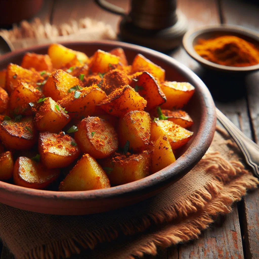Golden fried aloo potato balls served hot with fresh herbs