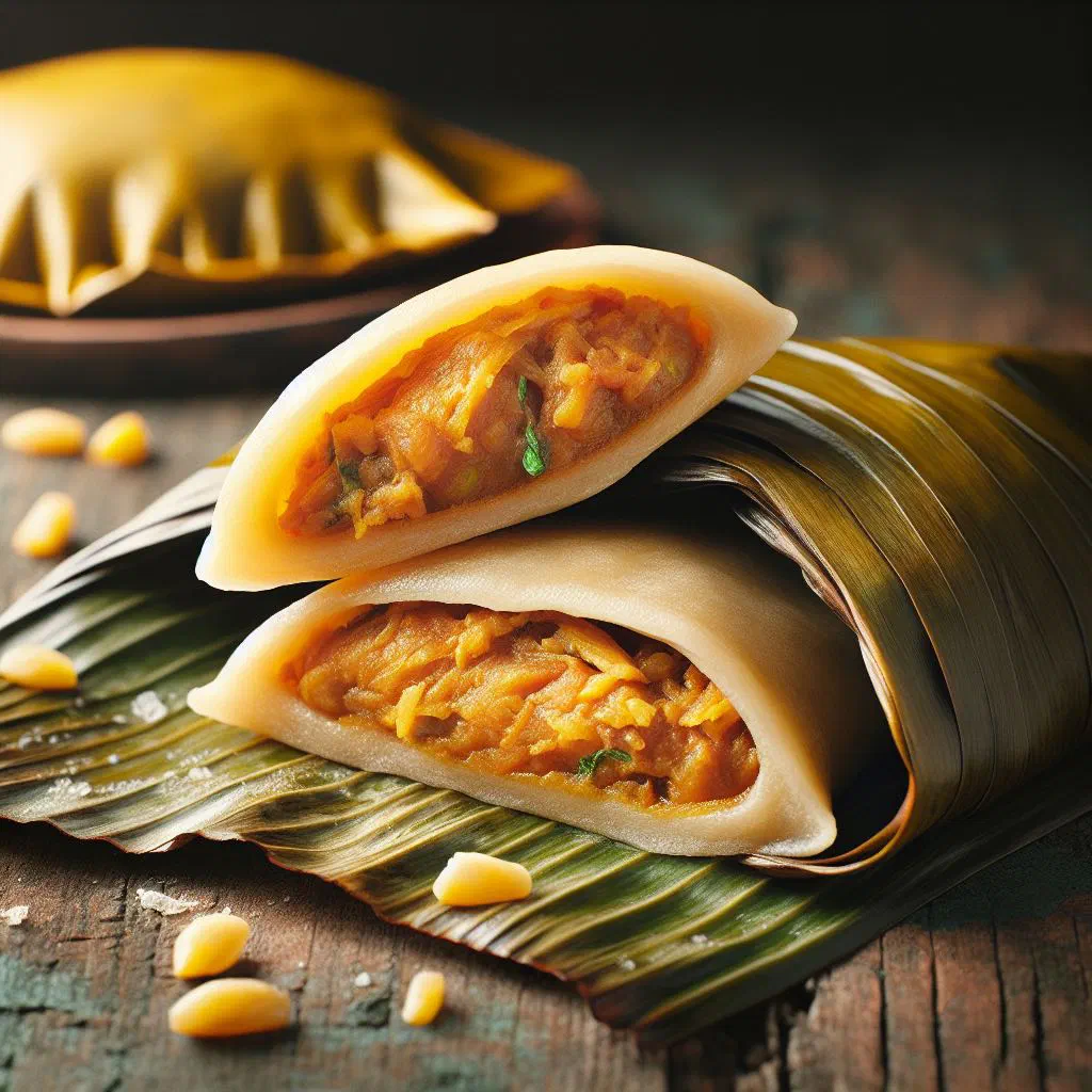Trini pastelle dough parcels filled with spiced minced meat