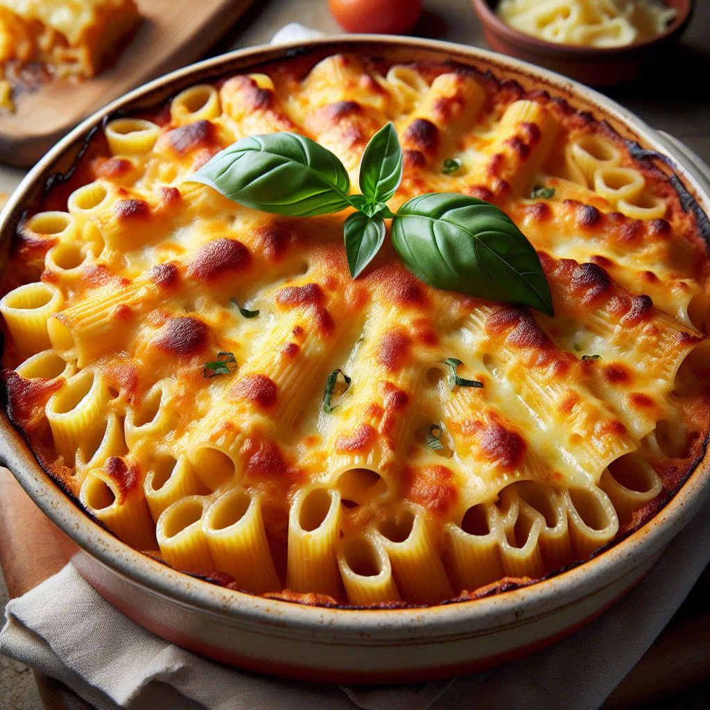 Golden baked Turkish pasta with creamy béchamel and melted cheese