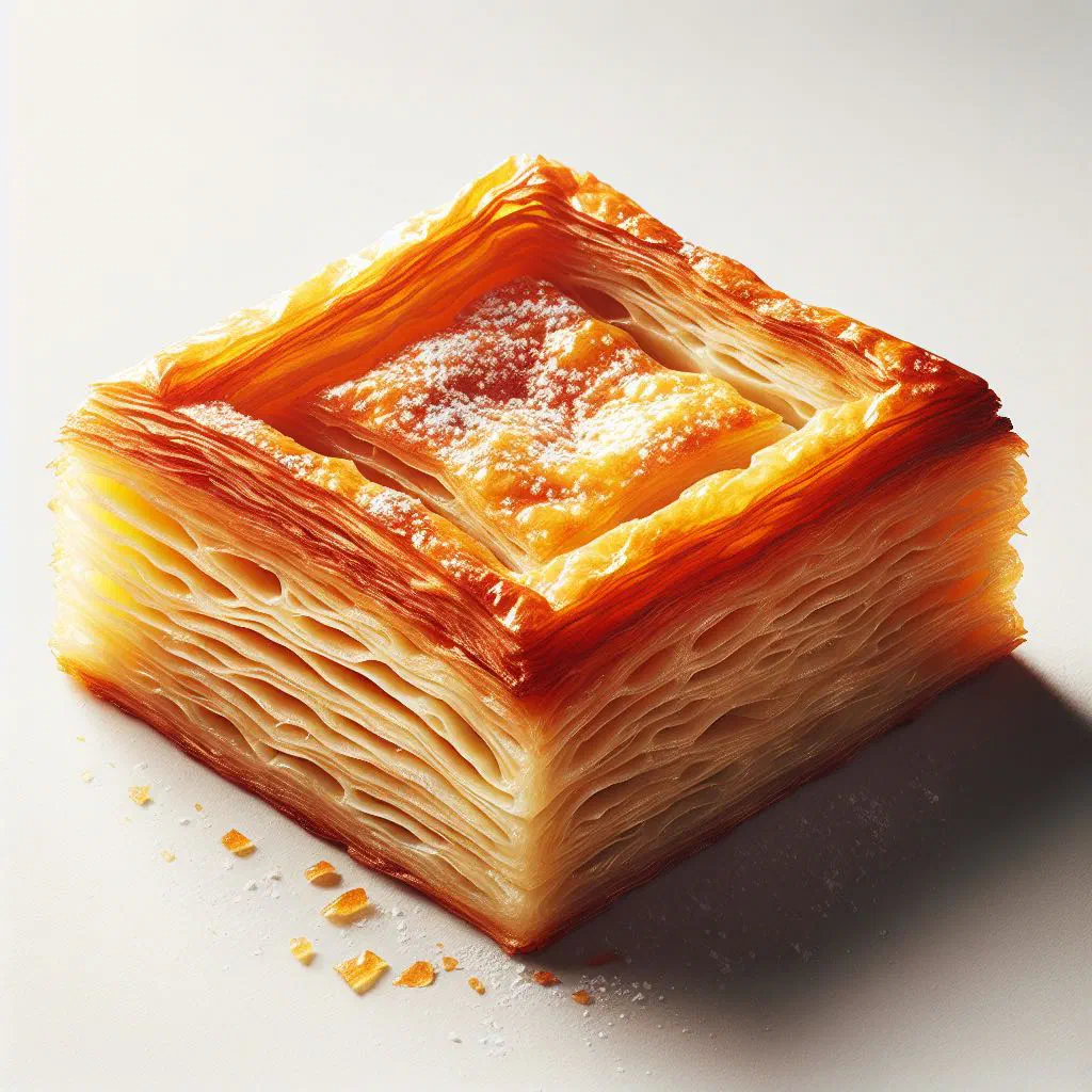 Golden, flaky katmer pastry filled with ground pistachios