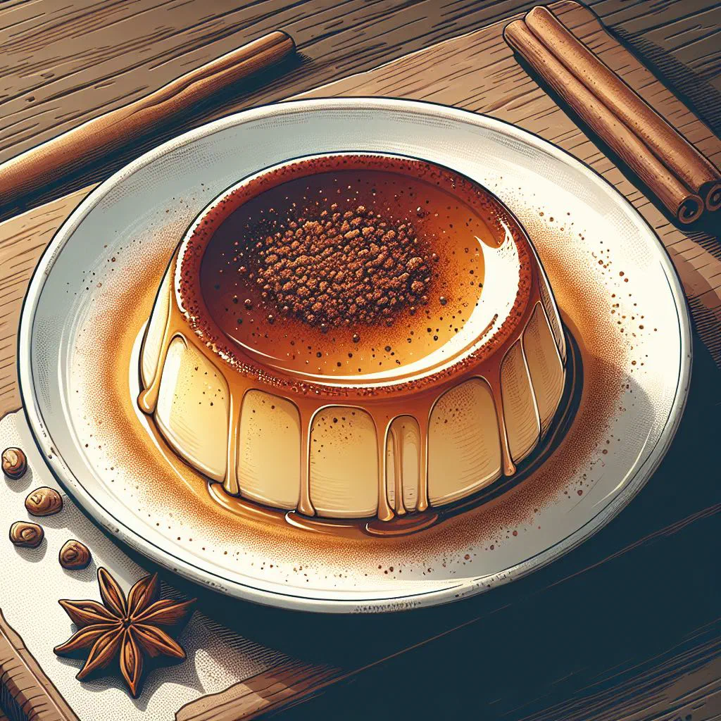 Slices of caramelised kazandibi milk pudding rolled and dusted ready to serve