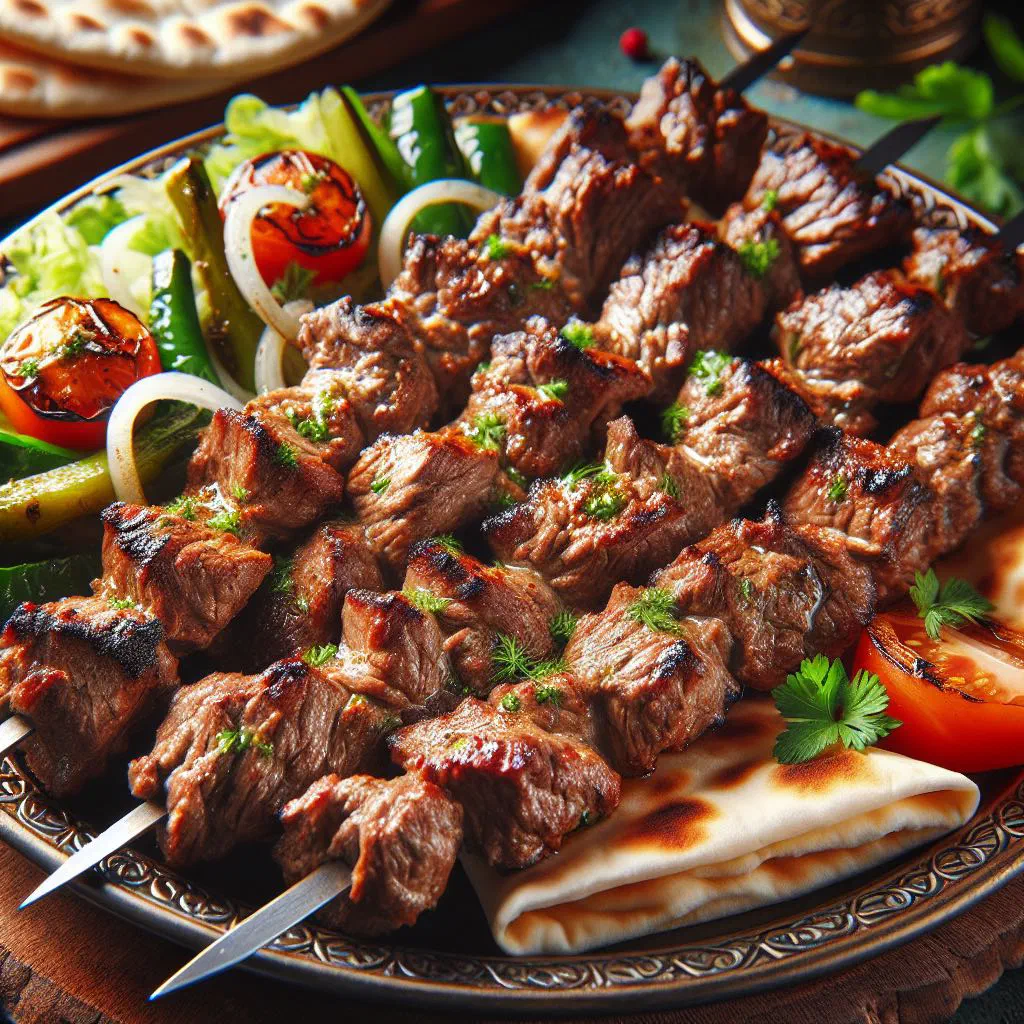 Slow-cooked lamb kuzu kebabı in a tomato sauce garnished with parsley