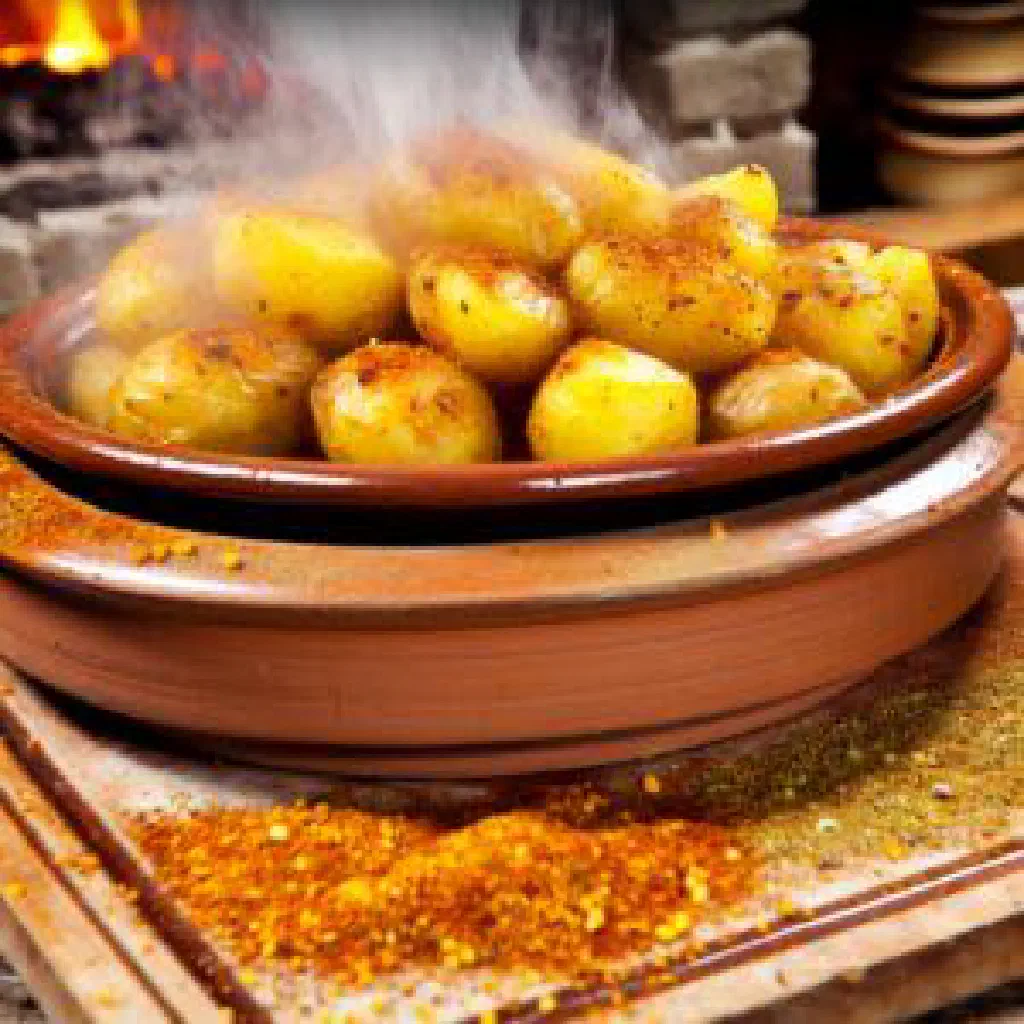 Crisp golden oven-baked potatoes seasoned with paprika and oregano