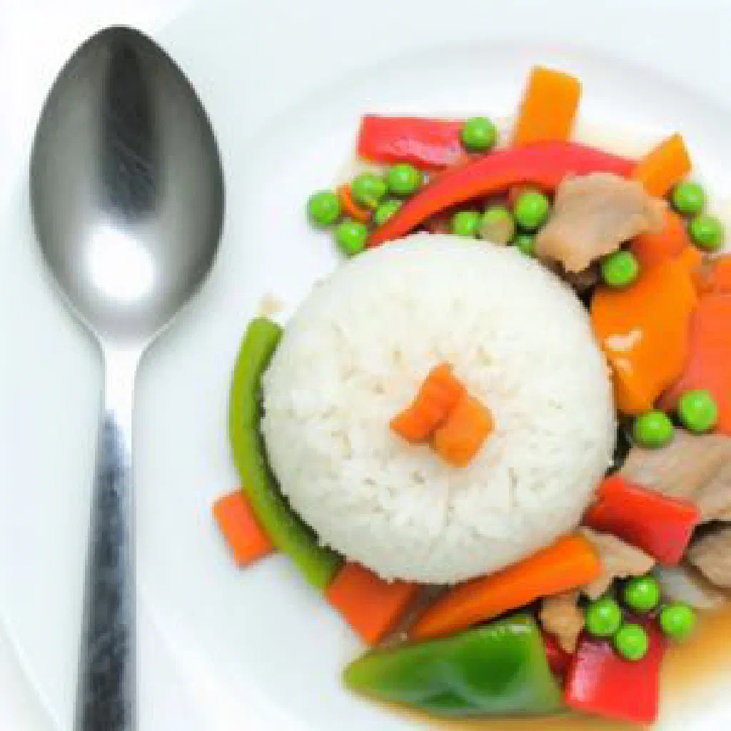 Bowl of Turkmen ash with rice, carrots and tender pieces of lamb