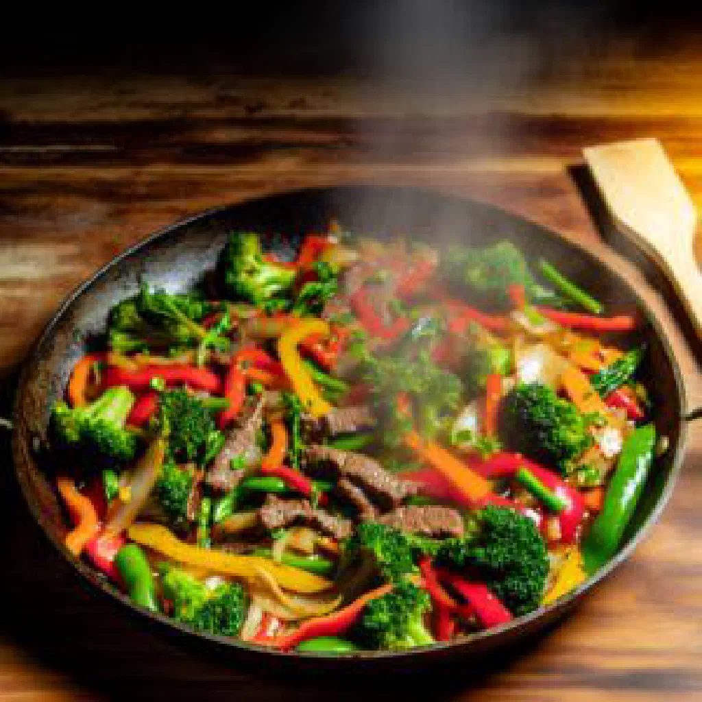 Azyr with tender meat, colourful vegetables and fresh herbs