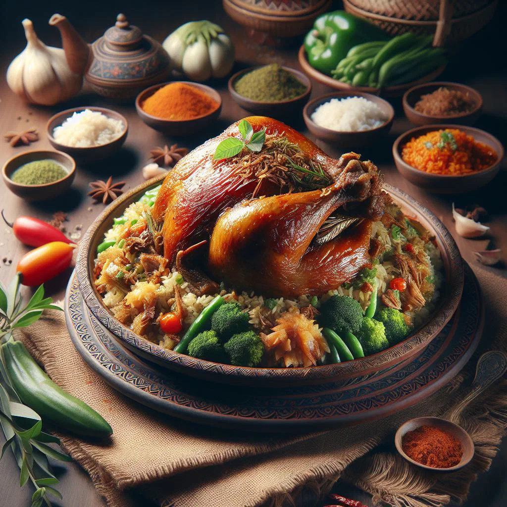 Turkmen Garaköli Palaw rice with tender lamb and carrots in a bowl