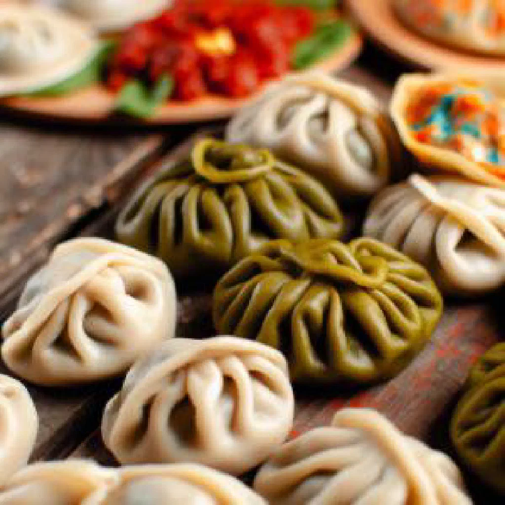 Golden pan-fried Kichan dough parcels filled with spiced minced meat