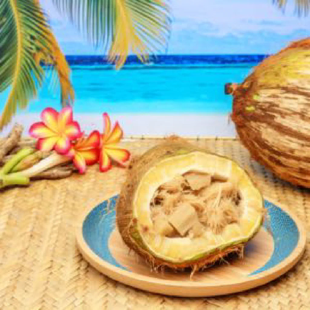 Bowl of fermented breadfruit served as a traditional Tuvaluan side dish