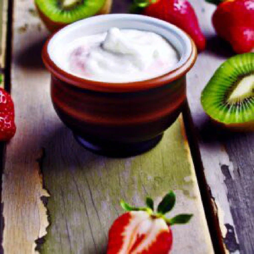 A bowl of thick, creamy smetana garnished with fresh dill