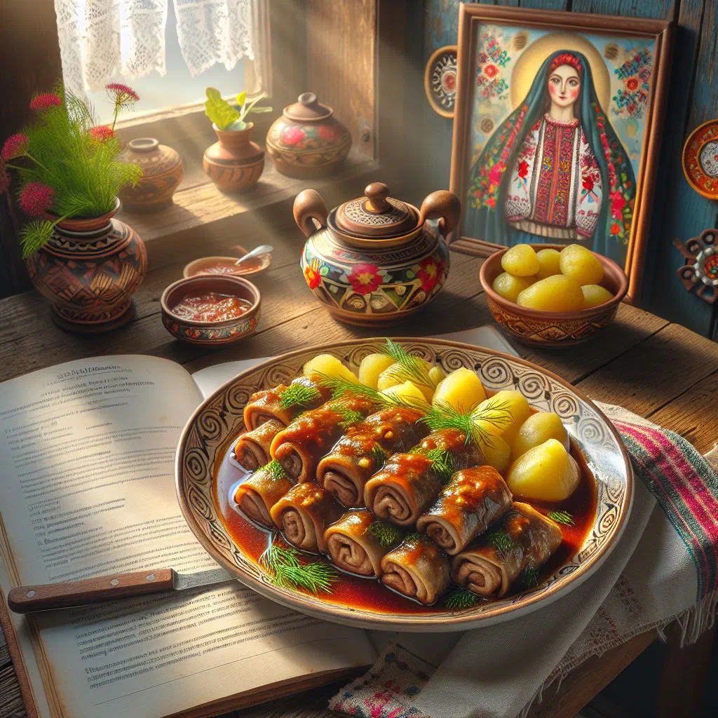 Golden pan-fried zrazy potato patties garnished with fresh dill