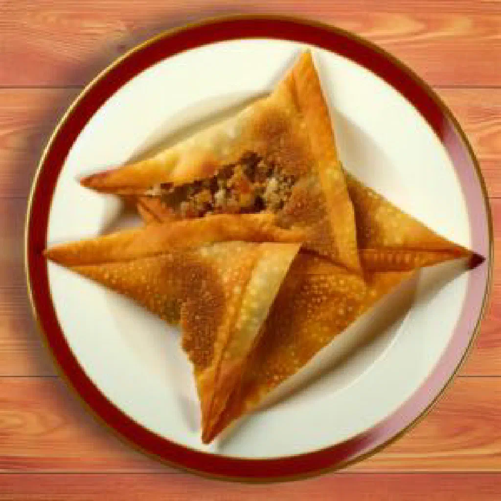 Mushaltat stuffed flatbread filled with spiced minced meat and fresh herbs