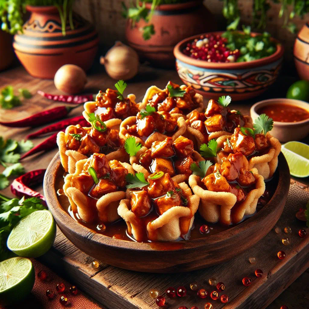 Golden baked chicken canastitas tartlets on a plate