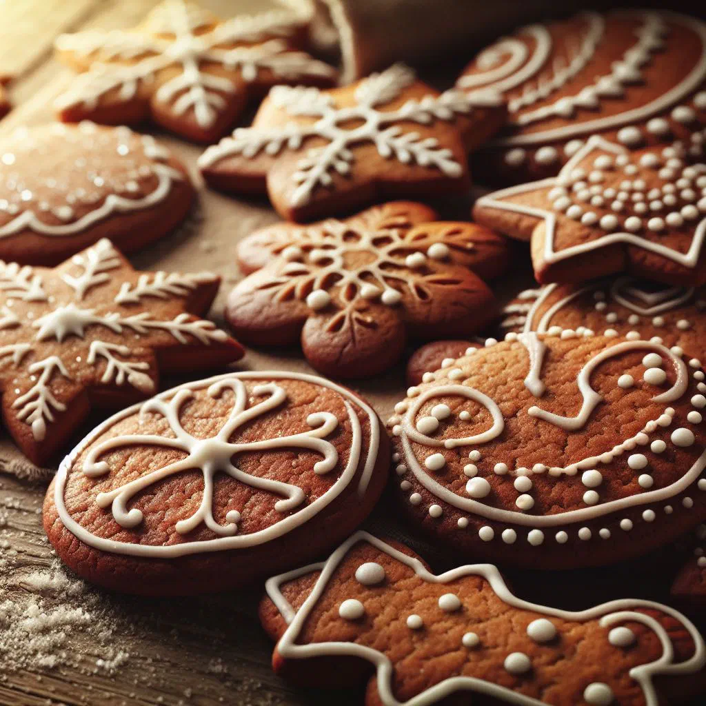 Golden ginger biscuits cooling on a wire rack