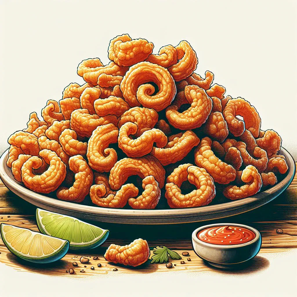 Golden, crispy homemade pork crackling pieces served warm