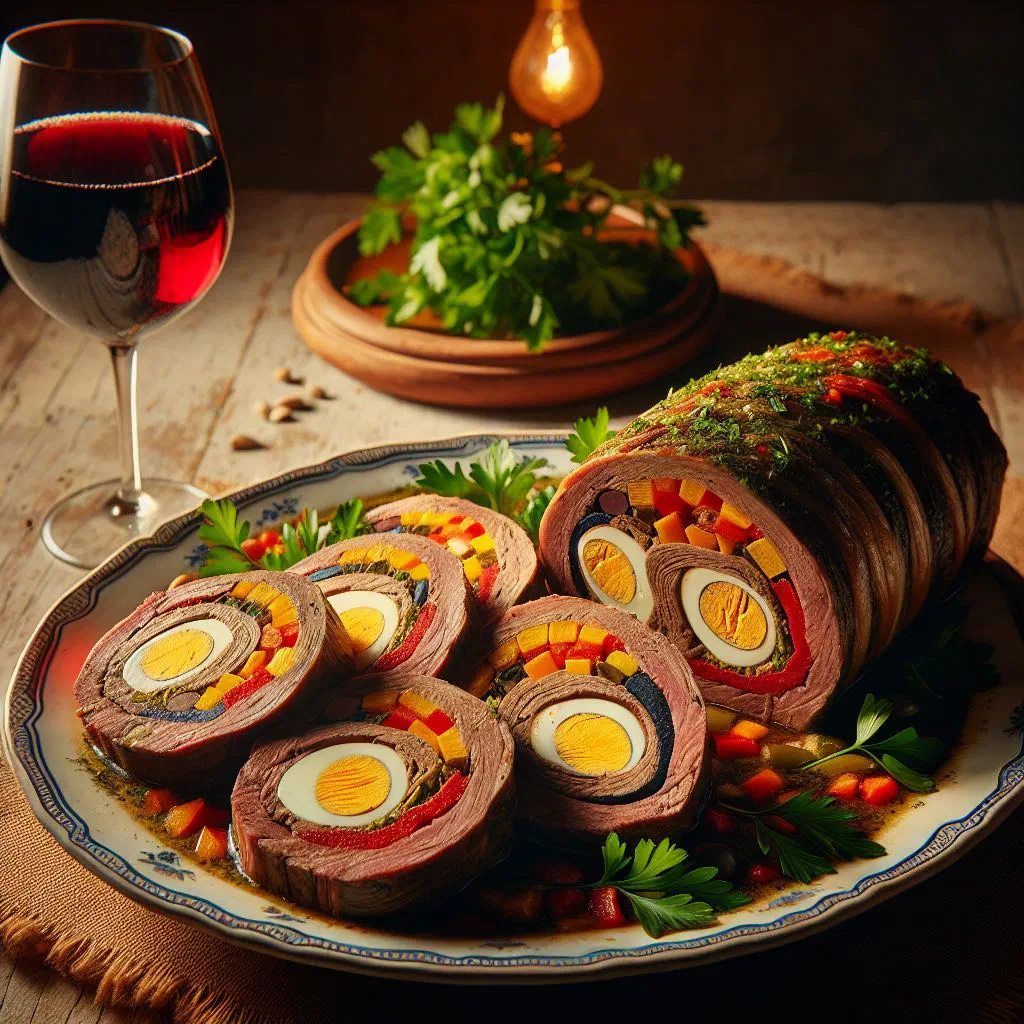 Tender beef simmered in a creamy milk sauce, garnished with fresh herbs