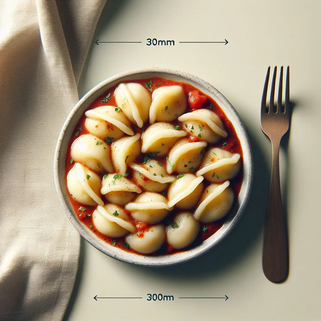 A plate of potato gnocchi tossed in butter and topped with grated cheese