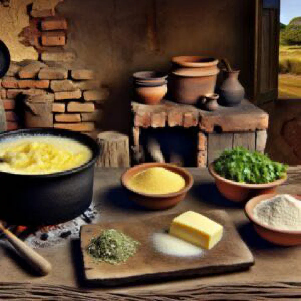 Creamy polenta served warm with grated parmesan and parsley