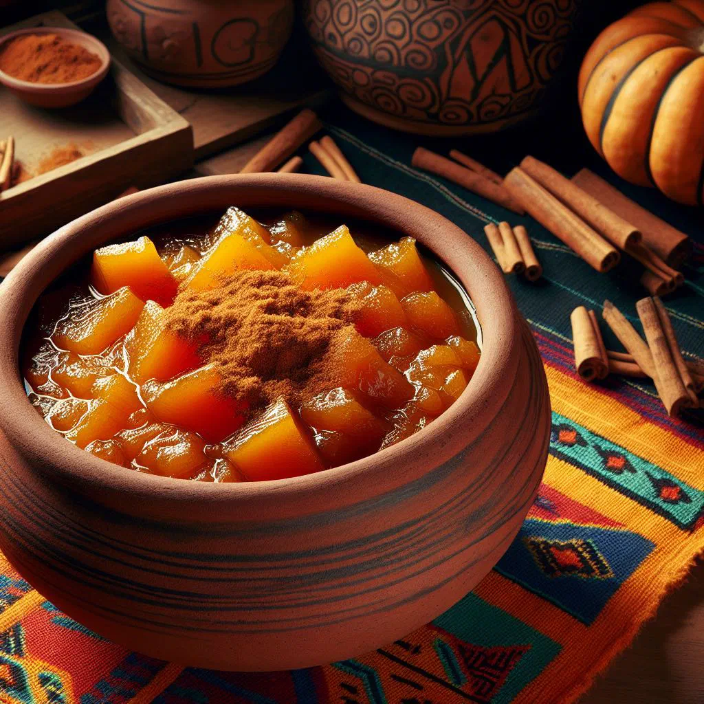 Jars of golden Uruguayan pumpkin jam spiced with cinnamon and cloves