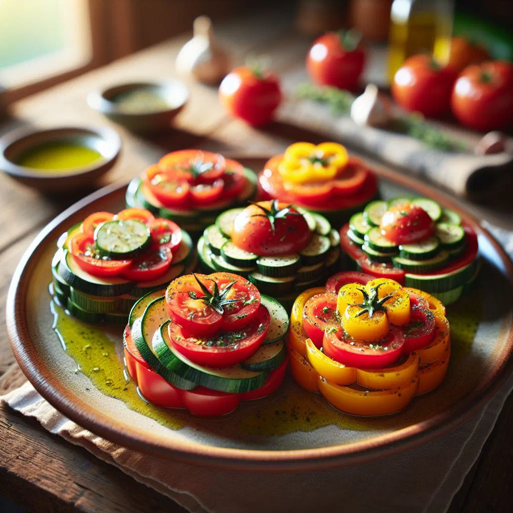 Golden vegetable patties on a plate with fresh salad leaves