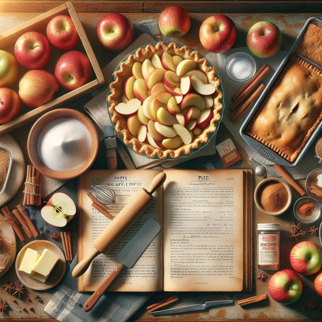 Golden-baked apple pie with a flaky double crust and steam vents