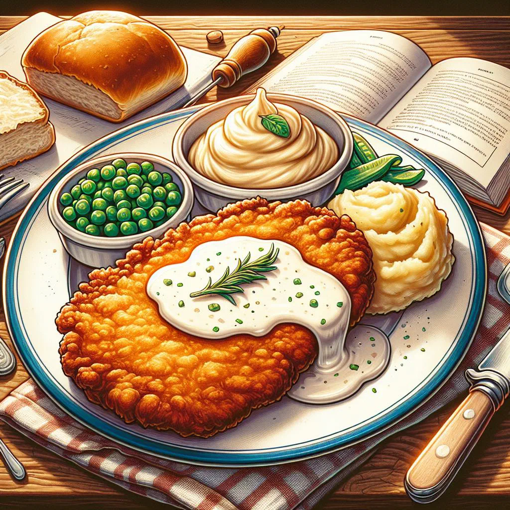 Crispy breaded chicken fried steak topped with creamy sausage gravy