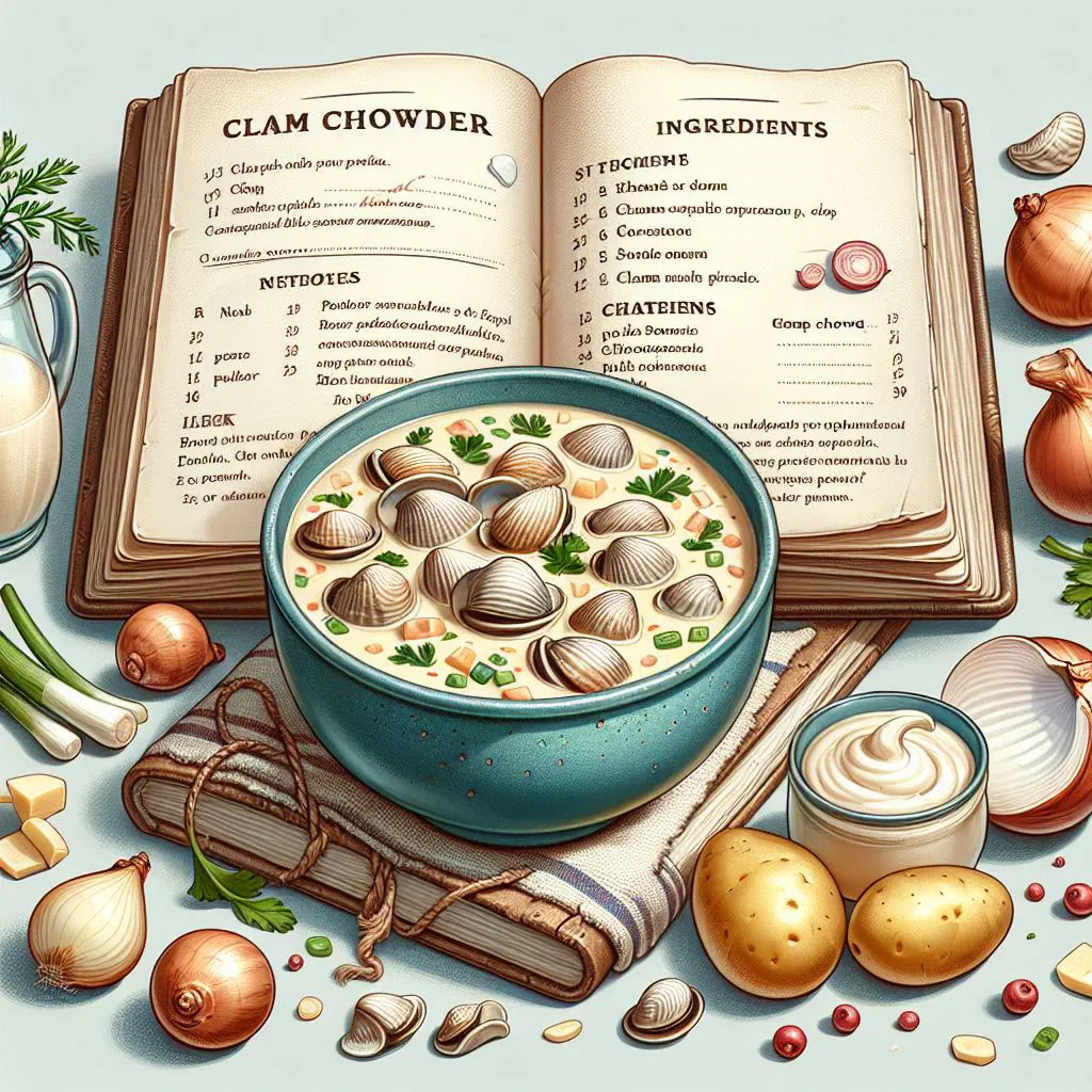 Creamy clam chowder served in a bowl with fresh parsley