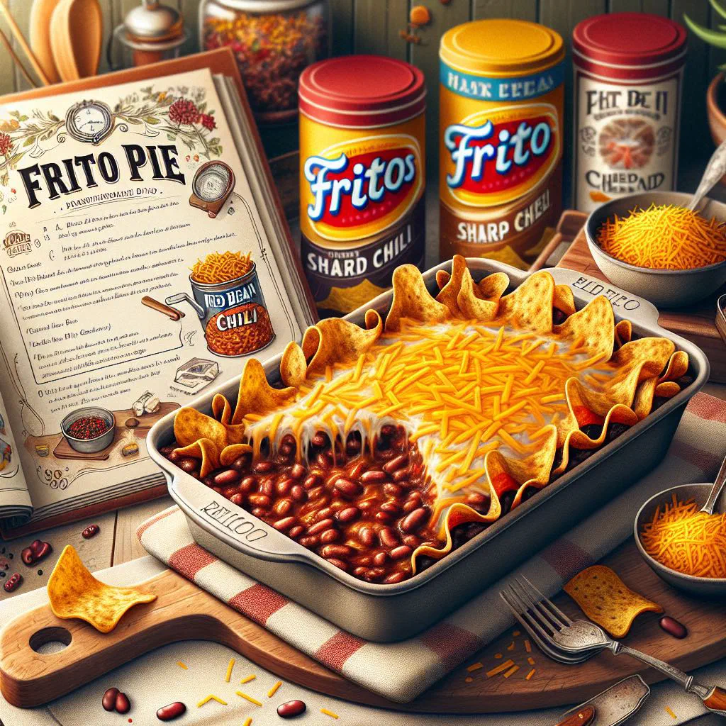 Frito pie topped with melted cheddar, jalapeños and fresh coriander