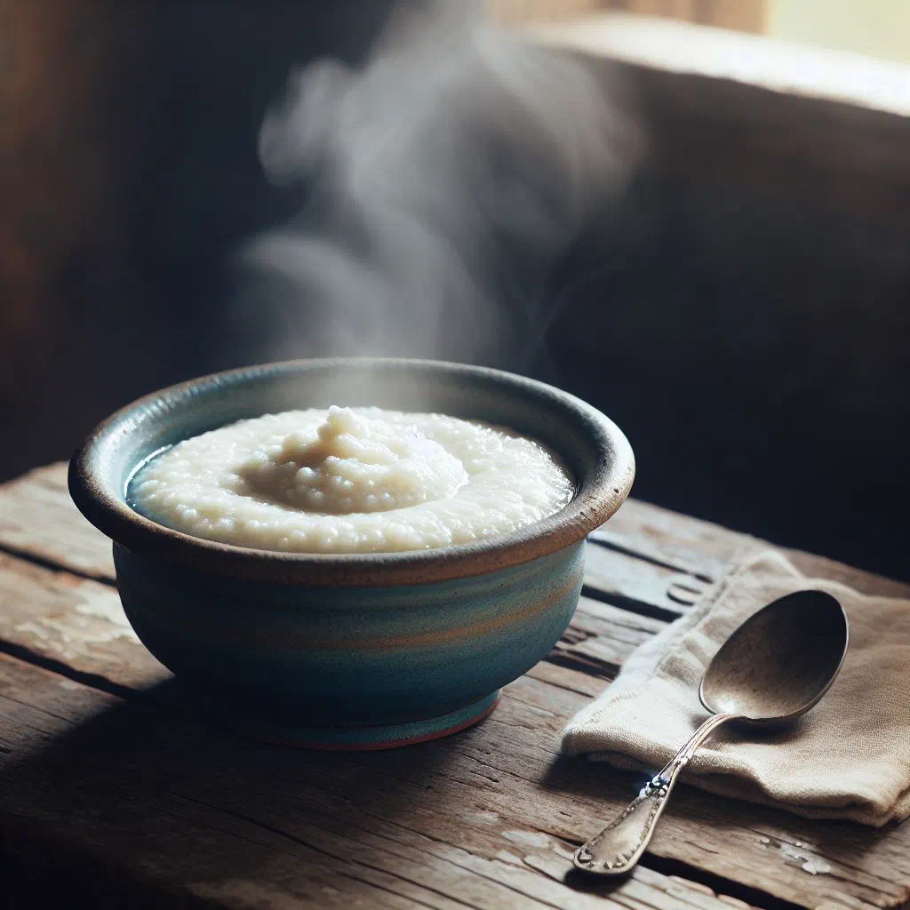 A bowl of creamy grits topped with melted butter