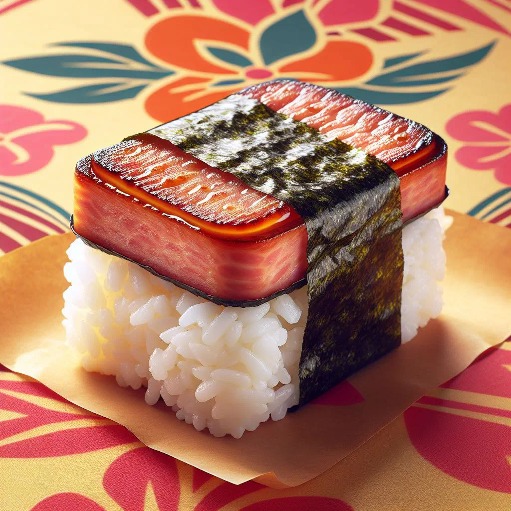 Spam musubi slices with grilled Spam wrapped in nori and sushi rice
