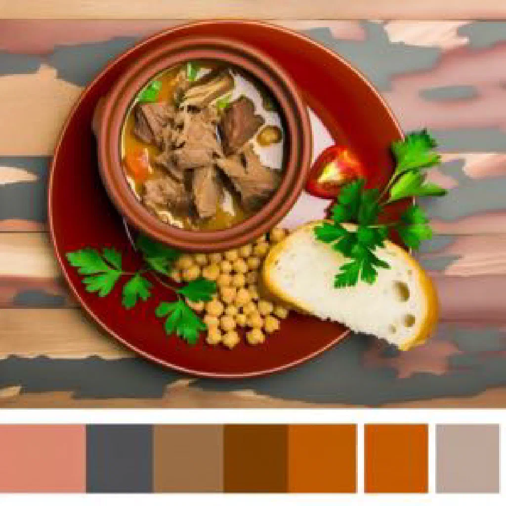 Uzbek piti lamb and chickpea stew served in a traditional clay pot