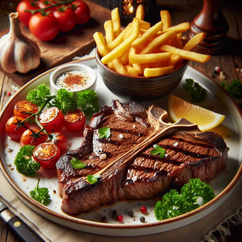 Tender marinated beef garnished with fresh herbs and chilli