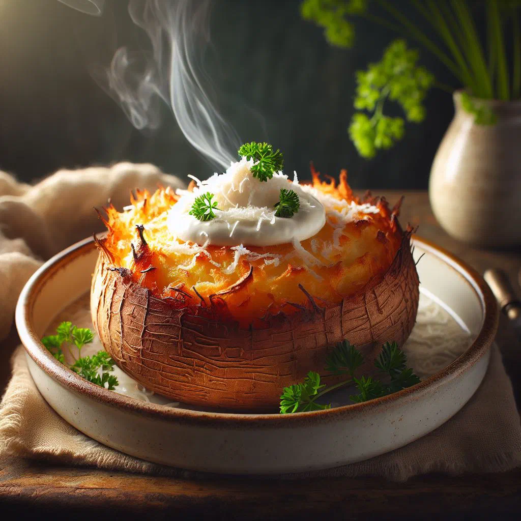 Golden baked yam and coconut mash served in a banana leaf