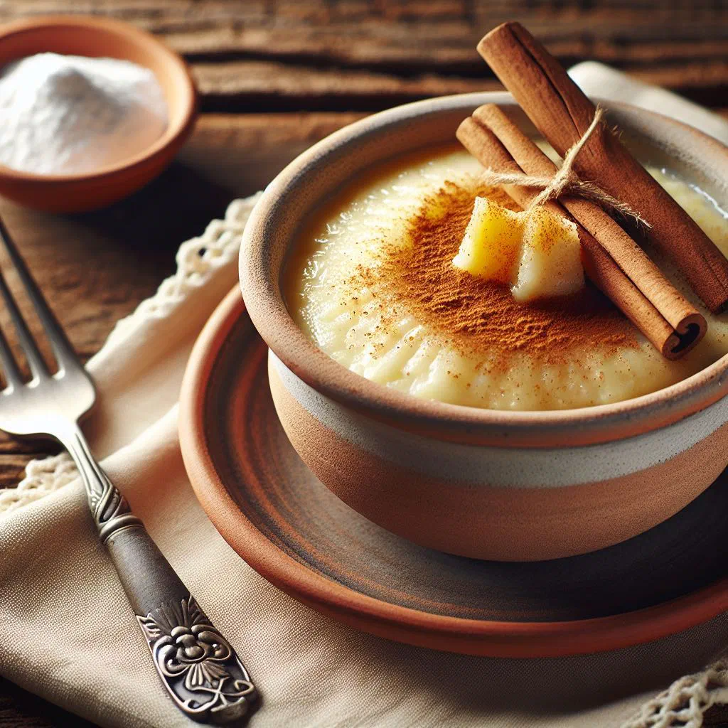 Golden baked cassava pudding topped with toasted coconut