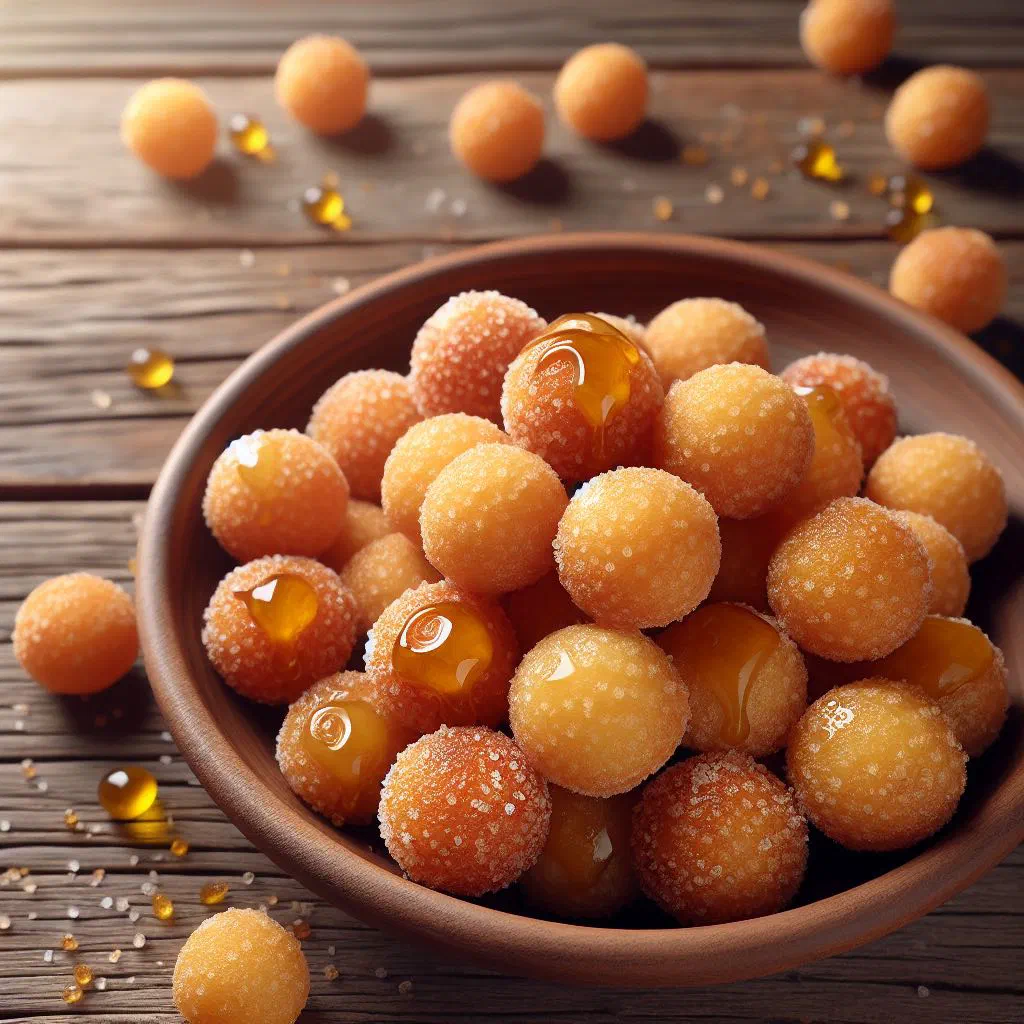 Golden baked coconut cocada sweets on a plate with lime