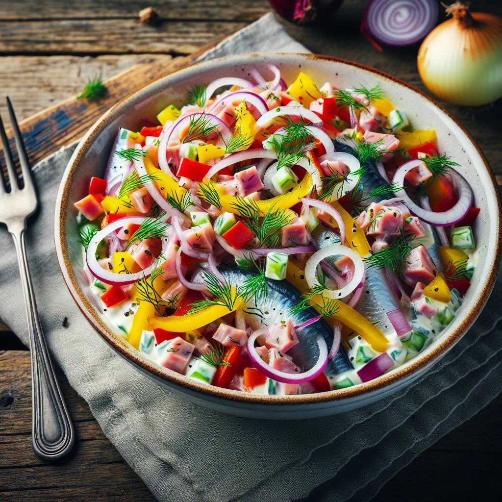 Vietnamese goi ca fish salad with fresh herbs, peanuts and lime