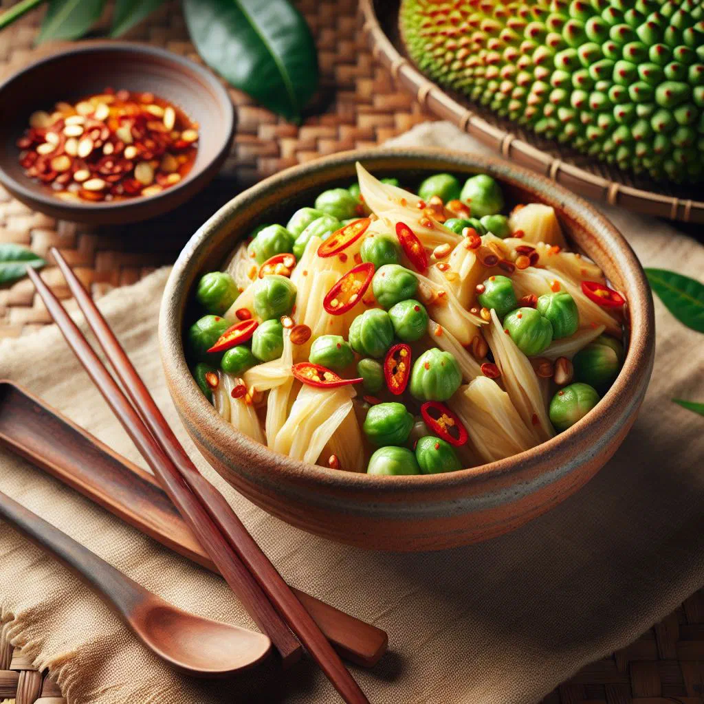 Vietnamese goi mit non salad with young coconut, crisp vegetables and fresh herbs