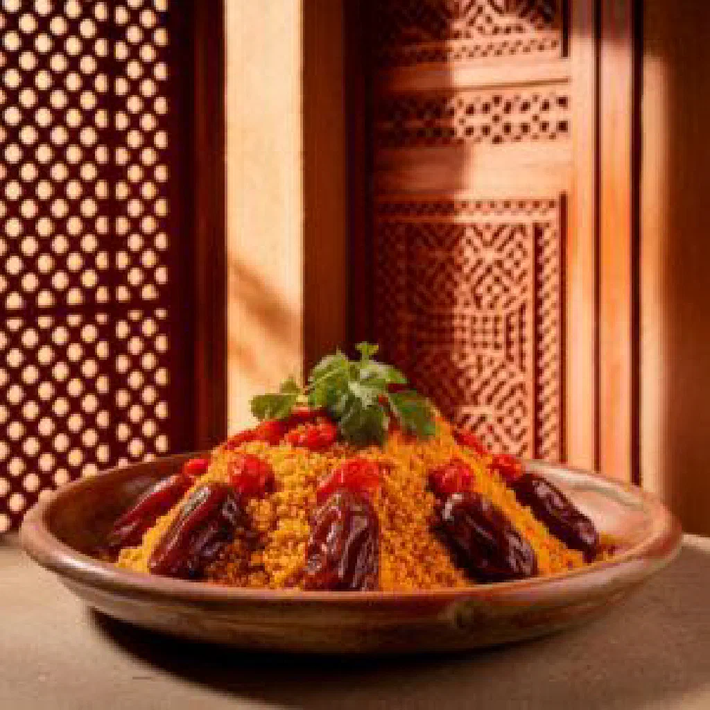 Bowl of Yemeni areeka topped with honey and chopped nuts