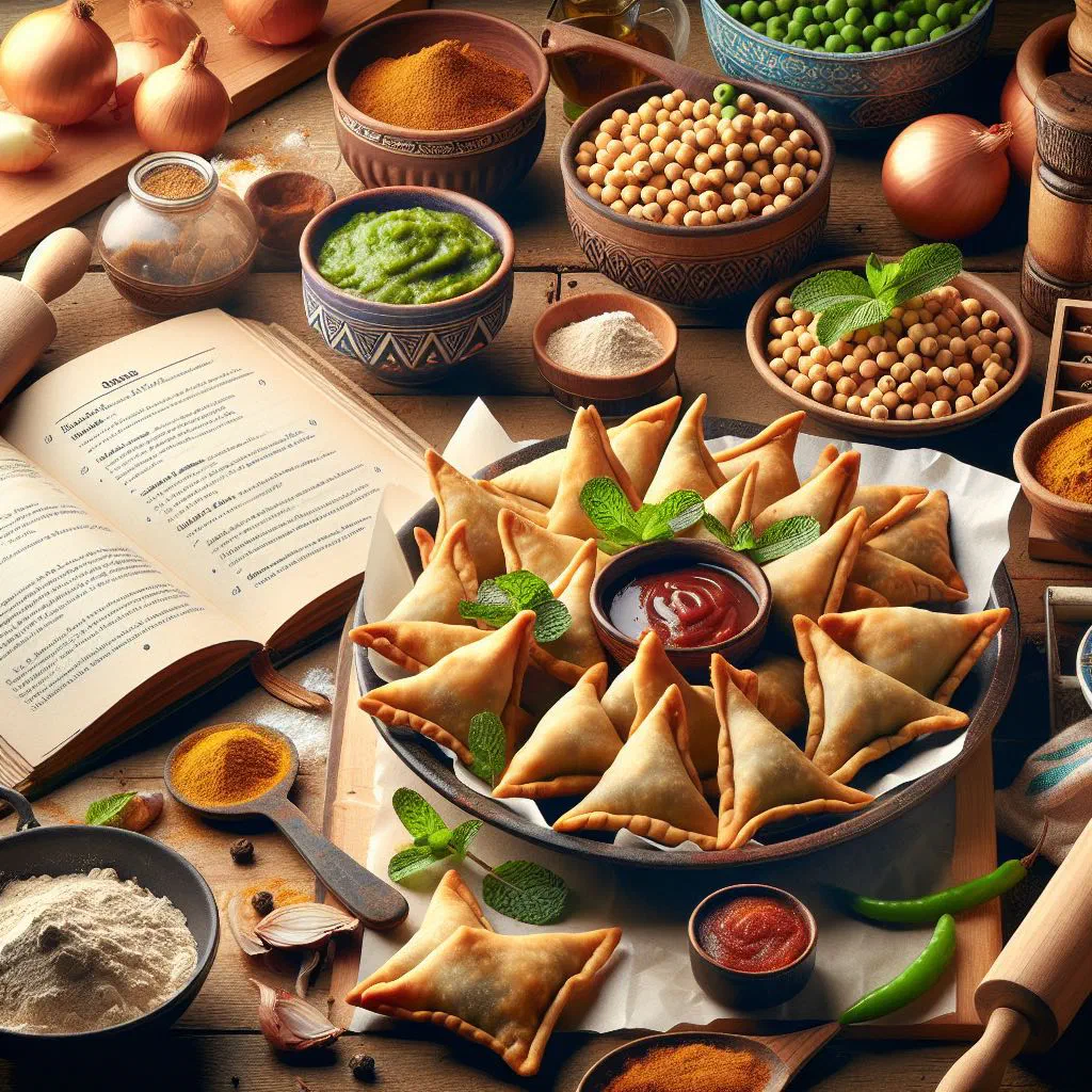 Golden, crispy Yemeni samosas served with a fresh dip