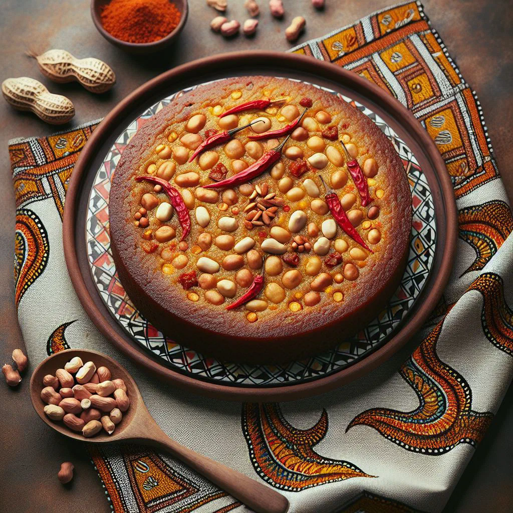 Chikanda served in a bowl with fresh herbs and chopped onion