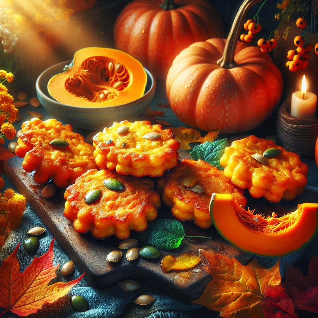Golden-brown Zimbabwean pumpkin fritters piled on a plate